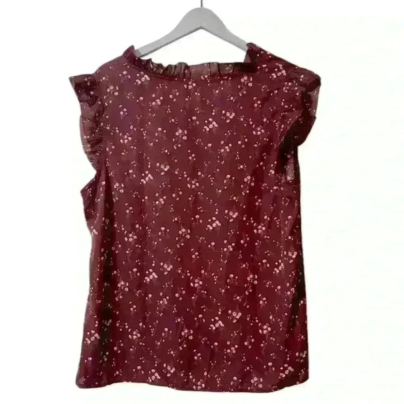 🟣SHEIN Plus Size Ditsy Floral Ruffle V-Neck Blouse – XL - Picture 2 of 7